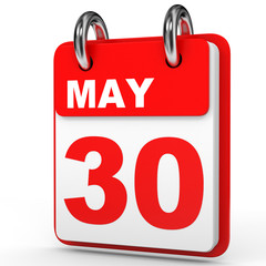 May 30. Calendar on white background.