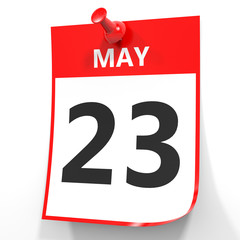 May 23. Calendar on white background.