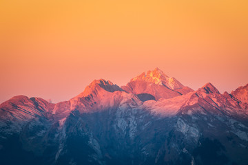 Coucher de soleil dans les Aravis