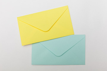 colorful letter envelopes on white backgrounds