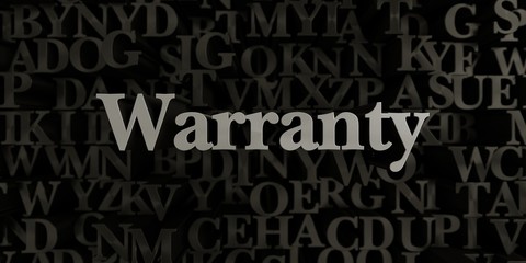 Fototapeta na wymiar Warranty - Stock image of 3D rendered metallic typeset headline illustration. Can be used for an online banner ad or a print postcard.
