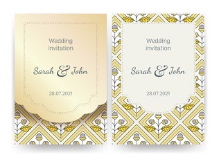 Vector invitation or greeting card templates.