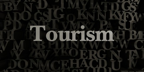 Tourism - Stock image of 3D rendered metallic typeset headline illustration.  Can be used for an online banner ad or a print postcard.