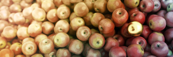Golden apple standing out from the crowd