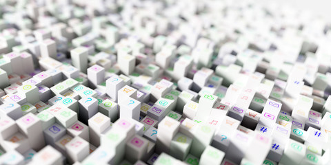 Obraz premium Social media infinite and random icons