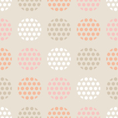Fototapeta na wymiar Seamless pattern with circles and polka dots. Seamless pattern can be used for wallpaper, cloth design, web page background, surface textures. 