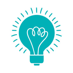 blue bulb light icon over white background. vector illustration