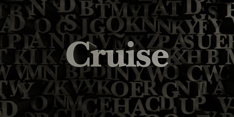 Cruise - Stock image of 3D rendered metallic typeset headline illustration.  Can be used for an online banner ad or a print postcard.