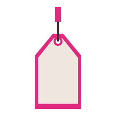 pink price hanging tag template icon over white background. vector illustration 