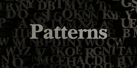 Patterns - Stock image of 3D rendered metallic typeset headline illustration.  Can be used for an online banner ad or a print postcard.