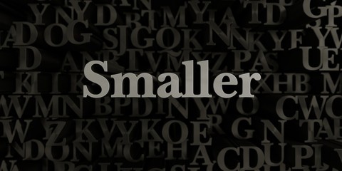 Smaller - Stock image of 3D rendered metallic typeset headline illustration.  Can be used for an online banner ad or a print postcard.