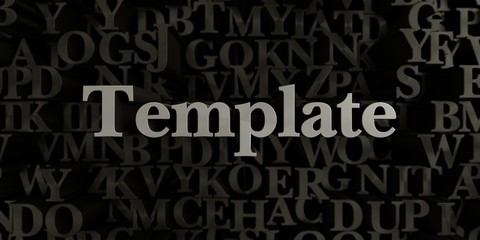 Fototapeta na wymiar Template - Stock image of 3D rendered metallic typeset headline illustration. Can be used for an online banner ad or a print postcard.