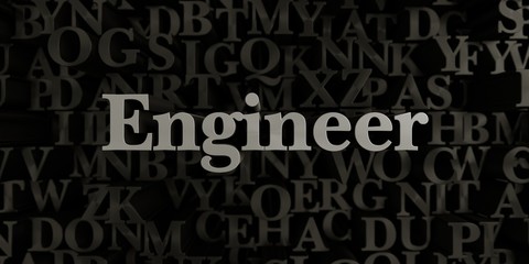 Engineer - Stock image of 3D rendered metallic typeset headline illustration.  Can be used for an online banner ad or a print postcard.