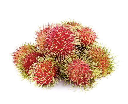 Rambutan or  Semang on white background