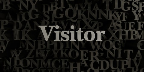 Visitor - Stock image of 3D rendered metallic typeset headline illustration.  Can be used for an online banner ad or a print postcard.