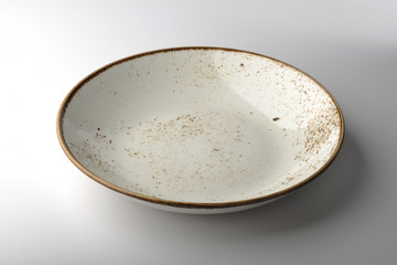 White rustic chinese bowl isolated on white background