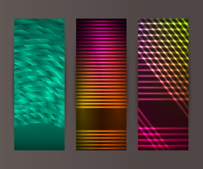 Vertical banner set design element background glow abstract shap