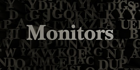 Monitors - Stock image of 3D rendered metallic typeset headline illustration.  Can be used for an online banner ad or a print postcard.