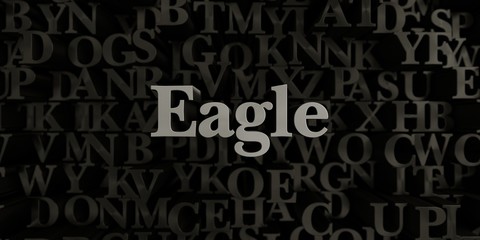 Eagle - Stock image of 3D rendered metallic typeset headline illustration.  Can be used for an online banner ad or a print postcard.