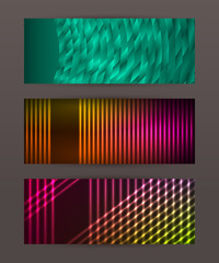 Set Horizontal banner design element background glow abstract sh