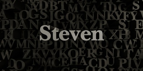 Steven - Stock image of 3D rendered metallic typeset headline illustration.  Can be used for an online banner ad or a print postcard.