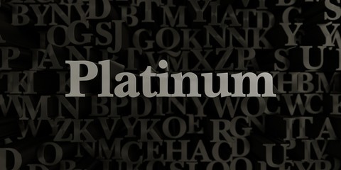 Platinum - Stock image of 3D rendered metallic typeset headline illustration.  Can be used for an online banner ad or a print postcard.