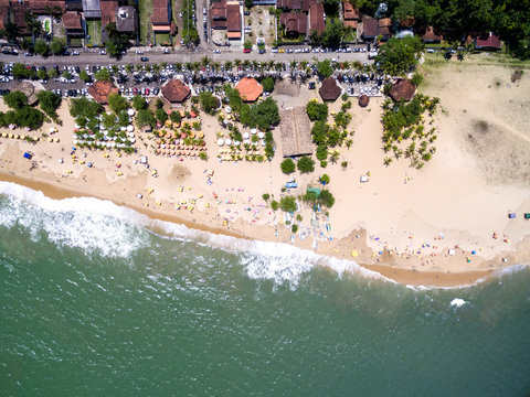 Top View of Cocanha Beach, Caraguatatuba, Sao Paulo, Brazil
