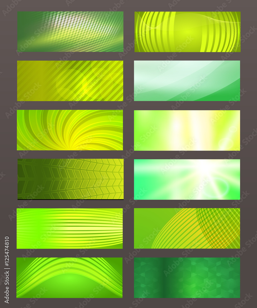 Wall mural set horizontal banner design element background glow abstract sh