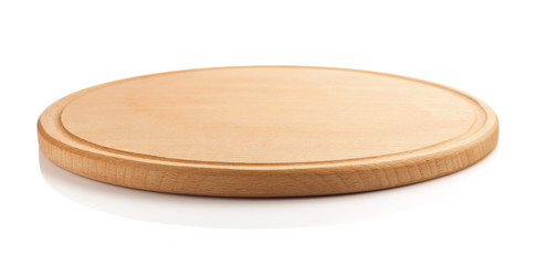 pizza board isolated on white
