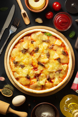 italian pizza at table surface