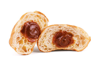 croissants on a white background, croissants with condensed milk