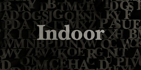 Indoor - Stock image of 3D rendered metallic typeset headline illustration.  Can be used for an online banner ad or a print postcard.