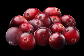 Superpositioned pile of cranberries