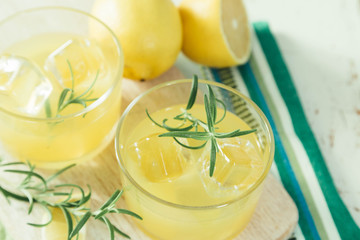 Lemon and rosemary cocktails