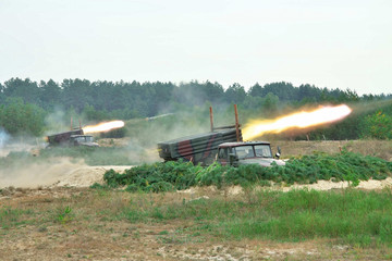 Rocket artillery in action