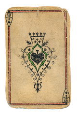 ancient paying card ace of spades ornamental background