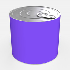 Tin can isolated. 3d rendering.