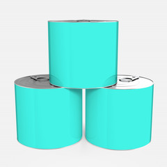 Tin can isolated. 3d rendering.