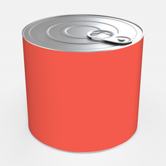 Tin can isolated. 3d rendering.