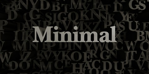 Minimal - Stock image of 3D rendered metallic typeset headline illustration.  Can be used for an online banner ad or a print postcard.