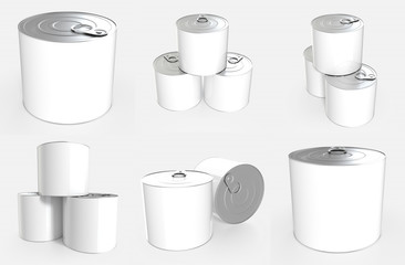 Tin can isolated. 3d rendering.