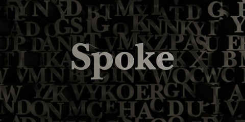 Spoke - Stock image of 3D rendered metallic typeset headline illustration.  Can be used for an online banner ad or a print postcard.