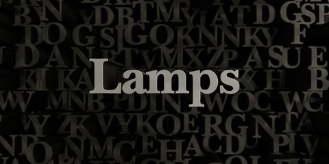 Lamps - Stock image of 3D rendered metallic typeset headline illustration.  Can be used for an online banner ad or a print postcard.