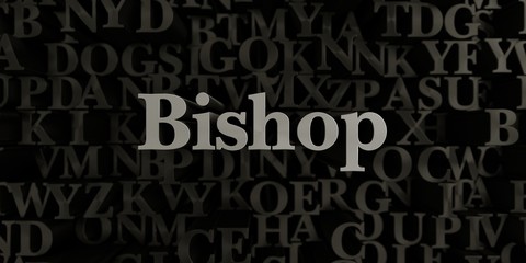 Bishop - Stock image of 3D rendered metallic typeset headline illustration.  Can be used for an online banner ad or a print postcard.