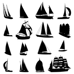 Sailing Vessel Boat Ship - Sea Travel Isolated Silhouette Collection