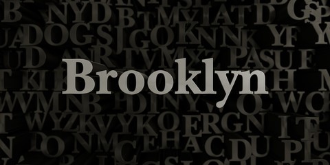 Brooklyn - Stock image of 3D rendered metallic typeset headline illustration.  Can be used for an online banner ad or a print postcard.