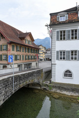 town hall near the river of Sarnen