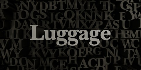 Luggage - Stock image of 3D rendered metallic typeset headline illustration.  Can be used for an online banner ad or a print postcard.