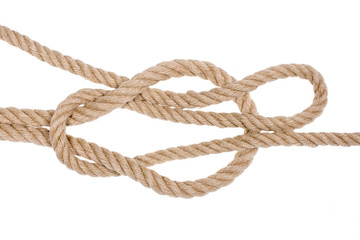 Reef knot isolated on white background.