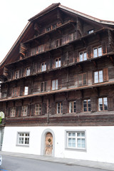 Old chalet house at Sarnen on the Swiss Alps